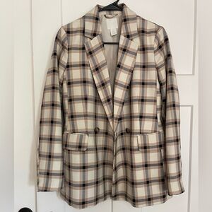 H&M plaid blazer